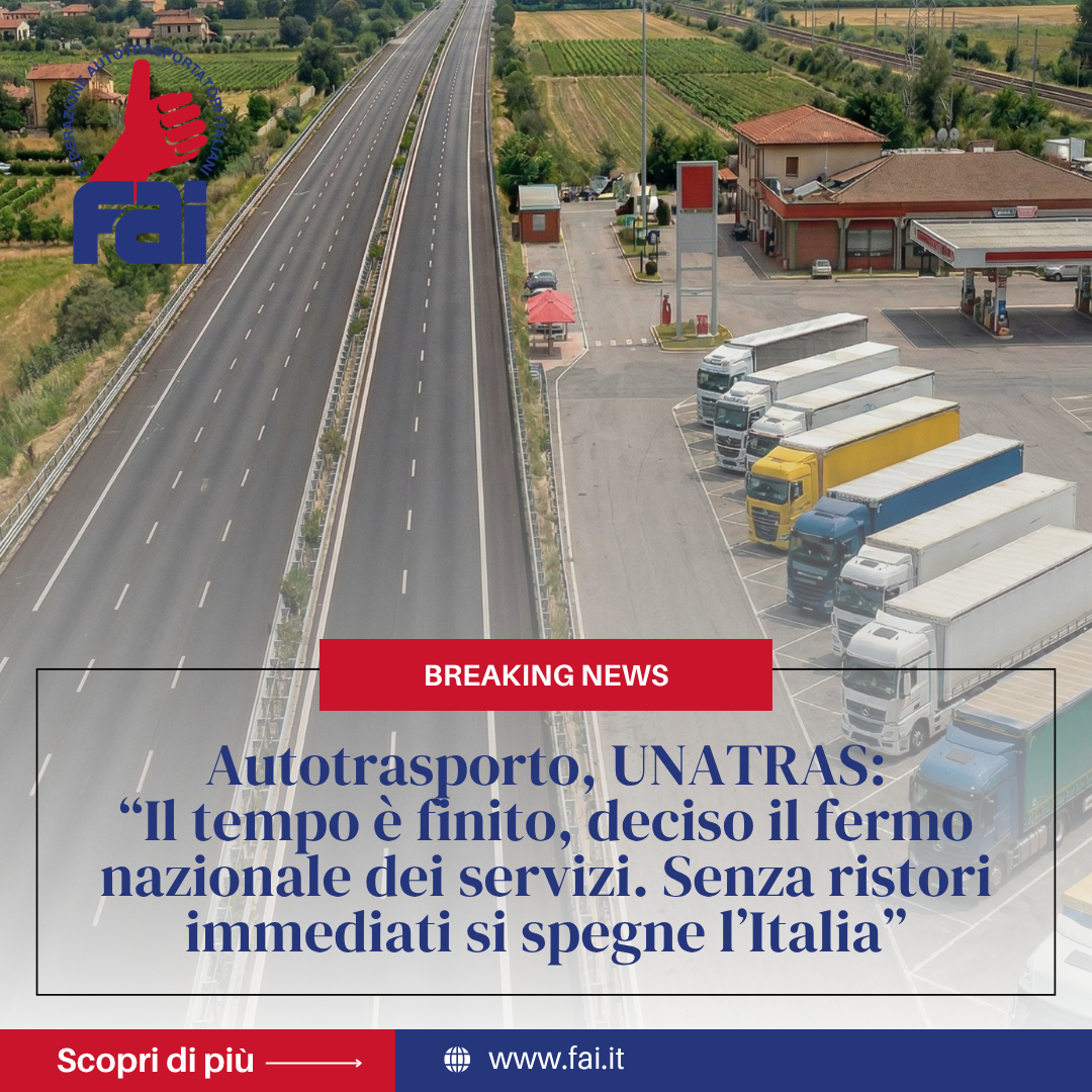 Autotrasporto, UNATRAS: “Il tempo è finito, deciso il fermo nazionale dei servizi"